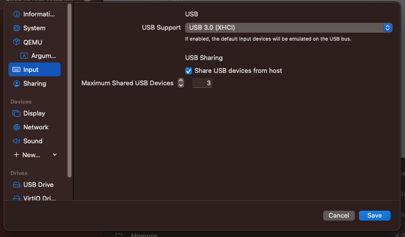 Enable USB Sharing On UTM